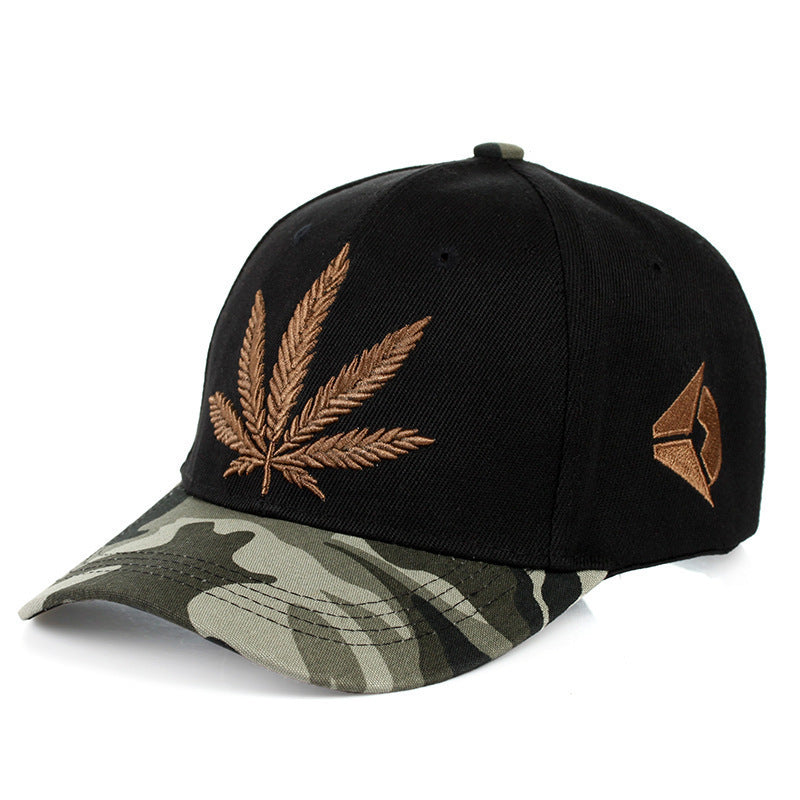 Simple Green Hemp Leaf Men And Women Baseball Caps