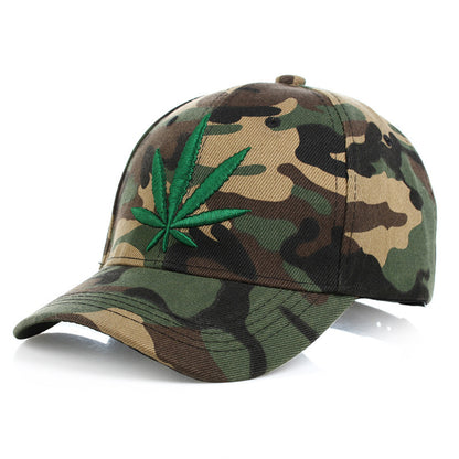 Simple Green Hemp Leaf Men And Women Baseball Caps