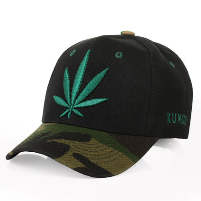 Simple Green Hemp Leaf Men And Women Baseball Caps